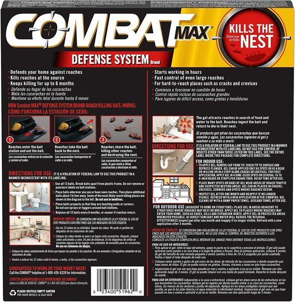 Засіб проти тарганів Combat MAX, 12 ПАСТОК і 1 ГЕЛЬ 2 фото